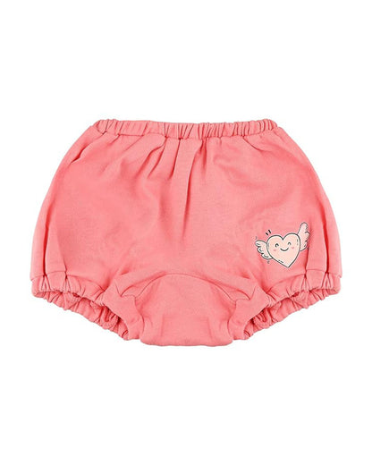 nuluv Peach Pink & White Bloomers-Printed-Cotton-Pack of 2-For Infants