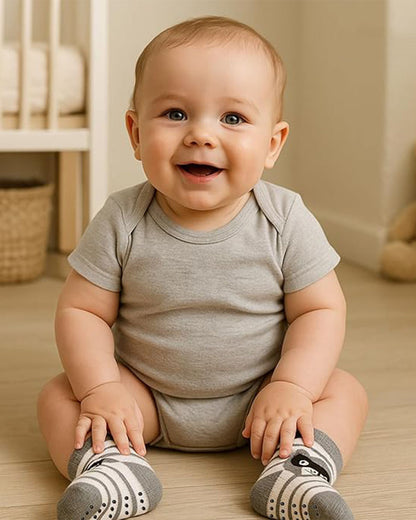nuluv White & Multicolor Socks-Printed-Cotton-Pack of 3-For Infants