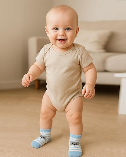nuluv White & Multicolor Socks-Printed-Cotton-Pack of 3-For Infants