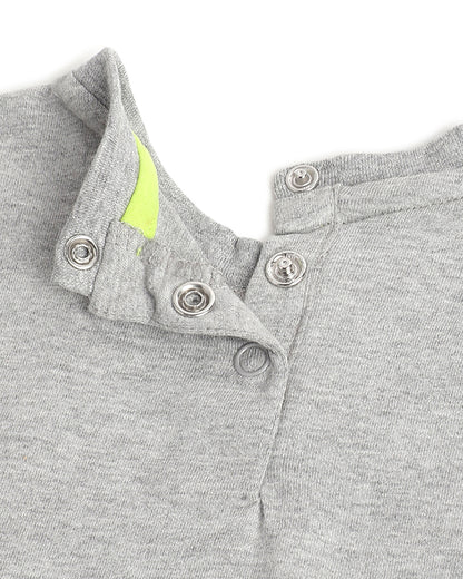 Chicco Light Grey T-shirt-Graphic Print-Cotton-For Infants