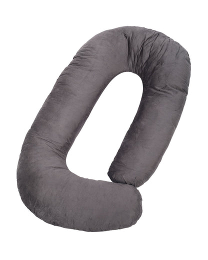 nuluv G shaped Pregnancy Pillow-Full Body-Dark Grey-Cotton Blend-Removable & Washable Cover-For Maternity