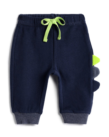 Chicco Navy Blue Joggers-Solid-Cotton-For Infants