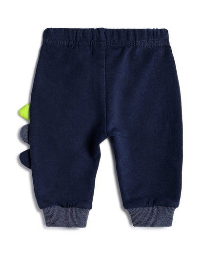 Chicco Navy Blue Joggers-Solid-Cotton-For Infants