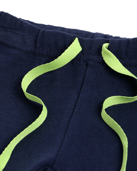 Chicco Navy Blue Joggers-Solid-Cotton-For Infants