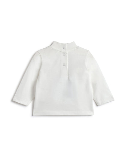 Chicco White T-shirt-Rocket Print-Cotton-For Infants