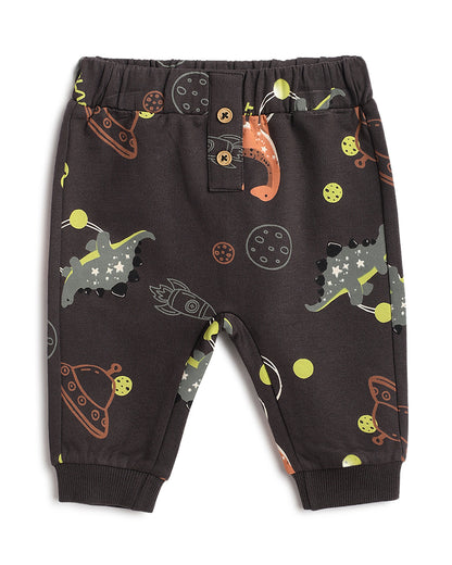Chicco Olive Joggers-Printed-Cotton-For Infants