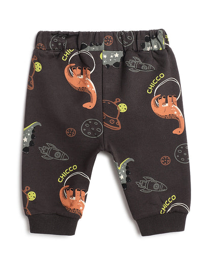 Chicco Olive Joggers-Printed-Cotton-For Infants