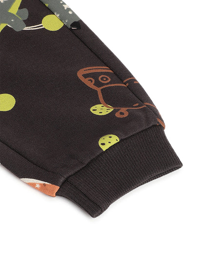 Chicco Olive Joggers-Printed-Cotton-For Infants