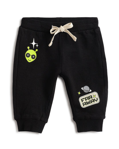 Chicco Peach Sweatshirt & Jogger Set-Space Print-Cotton-For Infants