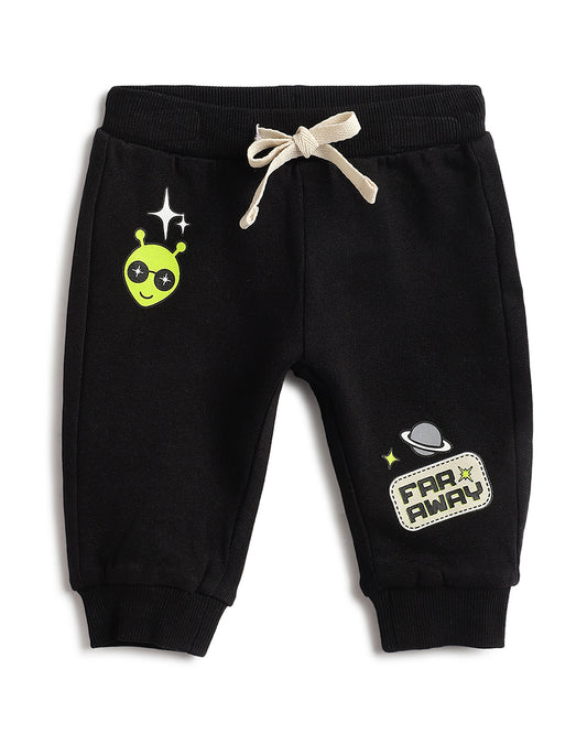 Chicco Peach Sweatshirt & Jogger Set-Space Print-Cotton-For Infants