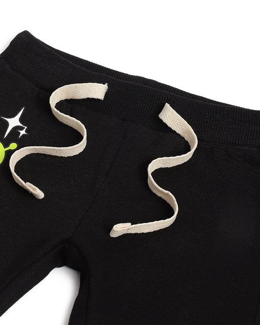 Chicco Peach Sweatshirt & Jogger Set-Space Print-Cotton-For Infants