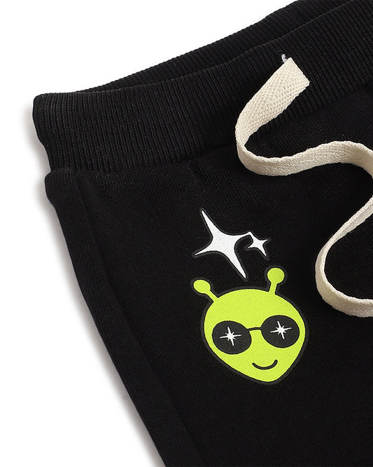 Chicco Peach Sweatshirt & Jogger Set-Space Print-Cotton-For Infants