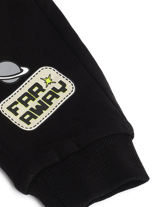 Chicco Peach Sweatshirt & Jogger Set-Space Print-Cotton-For Infants