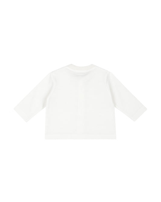 Chicco White T-shirt-Ship-Printed-Cotton-For Infants