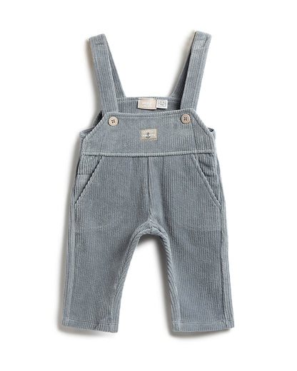 Chicco Light Blue Dungaree-Solid-Corduroy & Cotton-For Infants