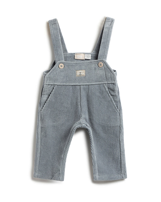 Chicco Light Blue Dungaree-Solid-Corduroy & Cotton-For Infants