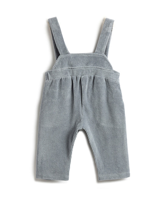 Chicco Light Blue Dungaree-Solid-Corduroy & Cotton-For Infants