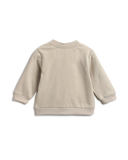 Chicco Beige & Grey Sweatshirt & Jeans Set-Boat Appliqued-For Infants