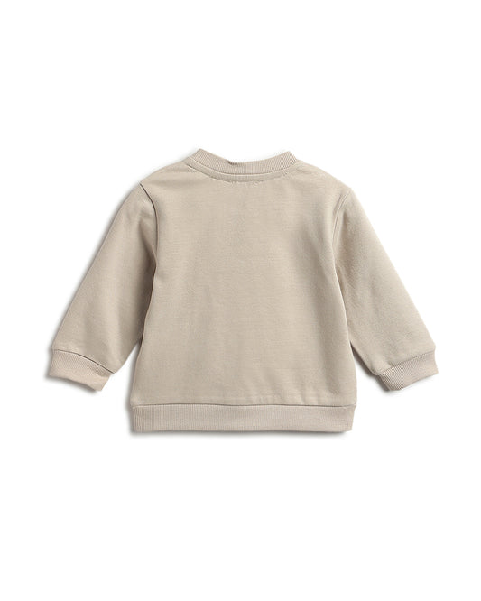 Chicco Beige & Grey Sweatshirt & Jeans Set-Boat Appliqued-For Infants