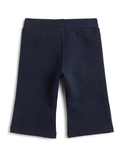 Chicco Pink Sweatshirt & Navy Blue Trouser Set-Glitter Print-Cotton-For Infants