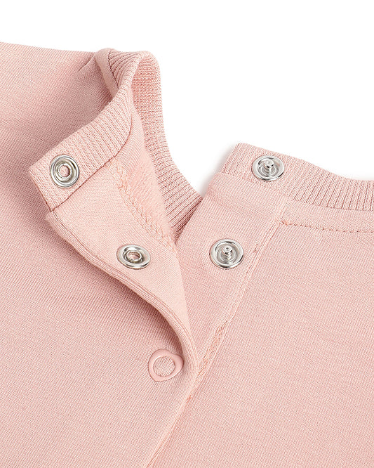 Chicco Pink Sweatshirt & Navy Blue Trouser Set-Glitter Print-Cotton-For Infants