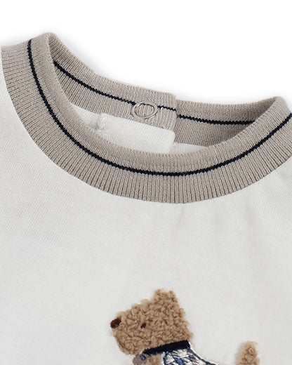 Chicco White T-shirt-Embellished-Cotton-For Infants