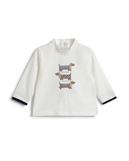 Chicco White T-shirt-Graphic Print-Cotton-For Infants
