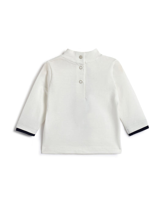 Chicco White T-shirt-Graphic Print-Cotton-For Infants
