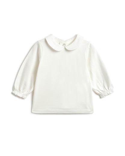 Chicco White & Peach Pink Dress with T-shirt-Solid-Cotton-For Infants