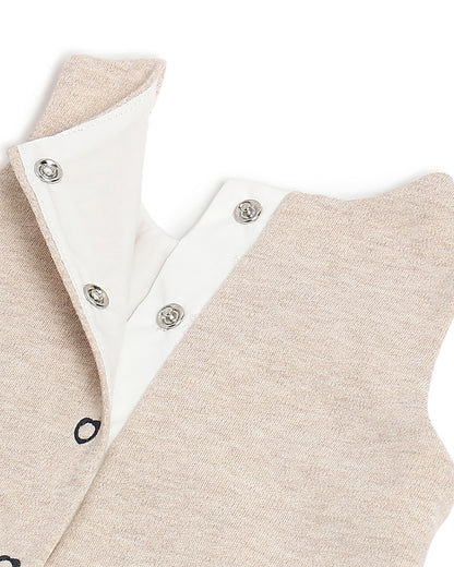 Chicco White & Peach Pink Dress with T-shirt-Solid-Cotton-For Infants