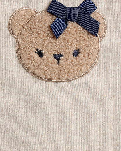 Chicco White & Peach Pink Dress with T-shirt-Solid-Cotton-For Infants