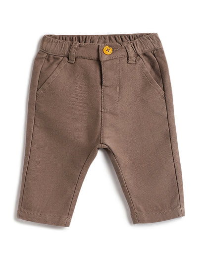 Chicco Yellow & Brown Sweatshirt & Jeans Set-Embroidered-Cotton-For Infants