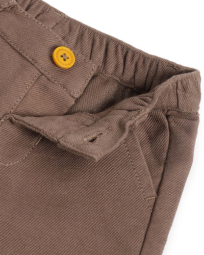 Chicco Yellow & Brown Sweatshirt & Jeans Set-Embroidered-Cotton-For Infants