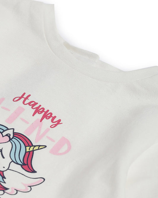 Chicco Pastel Pink Top-Printed-Cotton-For Infants
