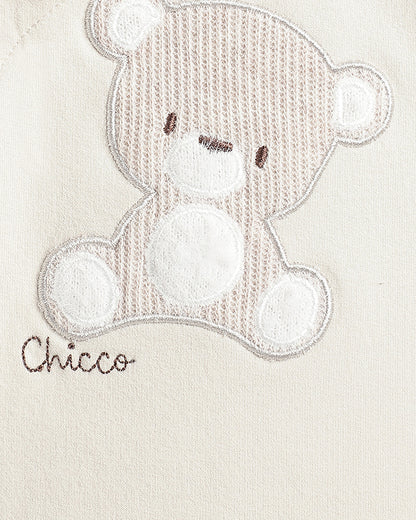 Chicco Beige Sleepsuit-Embroidered-Cotton-For Infants