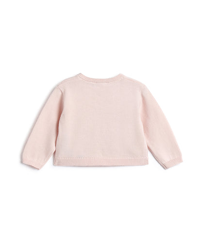 Chicco Pink Cardigan-Embroidered-Cotton-For Infants