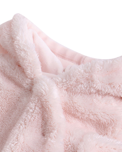 Chicco Pink Hooded Sleepsuit-Solid-Polyester-For Infants