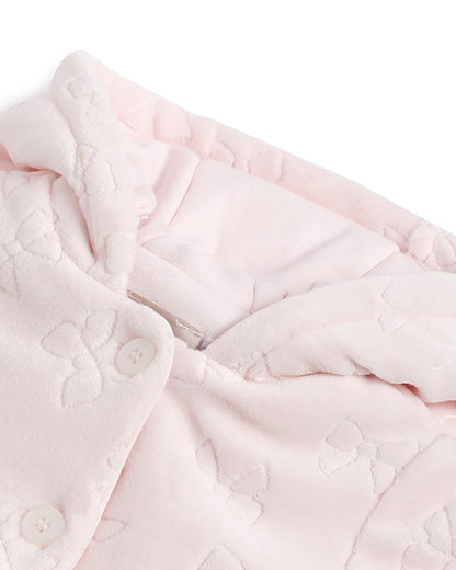 Chicco Pink Hooded Cardigan-Solid-Cotton-For Infants
