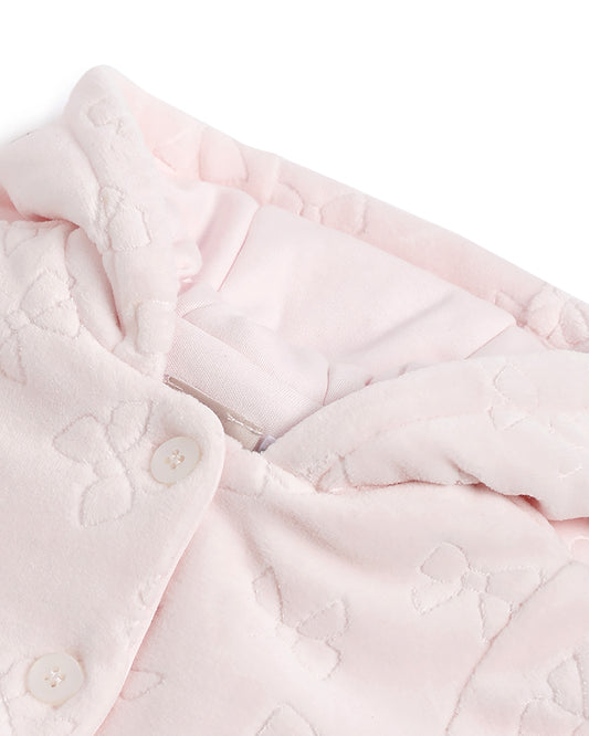 Chicco Pink Hooded Cardigan-Solid-Cotton-For Infants