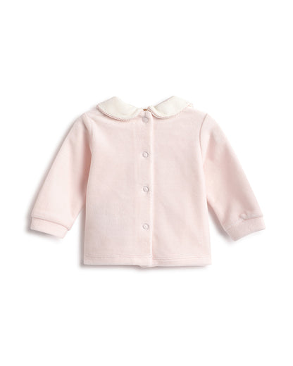 Chicco Pink Top & Legging Set-Embroidered-Cotton-For Infants