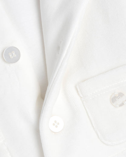 Chicco White Hooded Cardigan-Solid-Cotton-For Infants