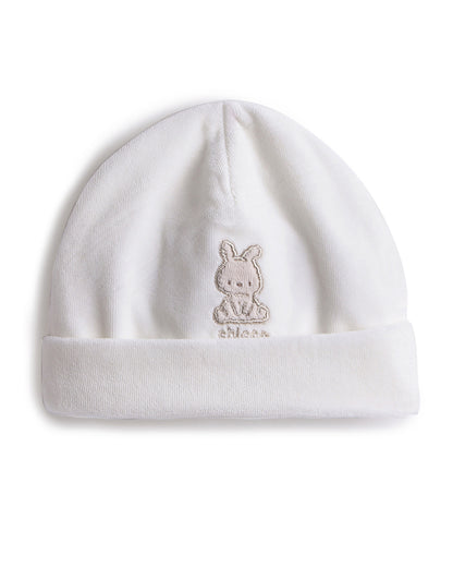 Chicco White Cap-Embroidered-Cotton-For Infants