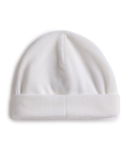 Chicco White Cap-Embroidered-Cotton-For Infants
