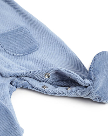 Chicco Blue Sleepsuit-Solid-Cotton & Polyester-For Infants