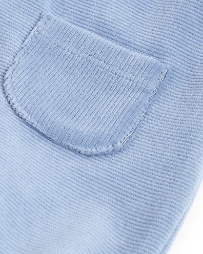 Chicco Blue Sleepsuit-Solid-Cotton & Polyester-For Infants
