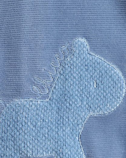 Chicco Blue Sleepsuit-Solid-Cotton & Polyester-For Infants