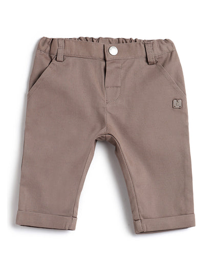 Chicco Tan Trouser-Solid-Cotton Elastane-For Infants