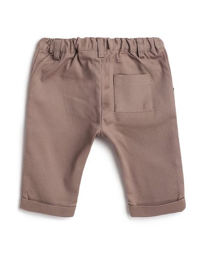 Chicco Tan Trouser-Solid-Cotton Elastane-For Infants