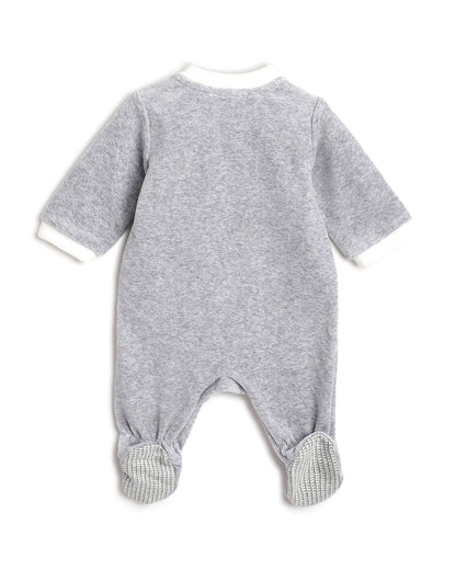 Chicco Blue Sleepsuit-Embroidered-Cotton Polyester-For Infants