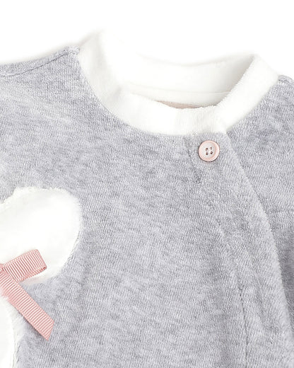 Chicco Blue Sleepsuit-Embroidered-Cotton Polyester-For Infants